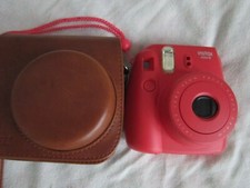 Instax Mini 8 Camera Fujifilm Brown Case Salmon Color tested Lightly used Mint