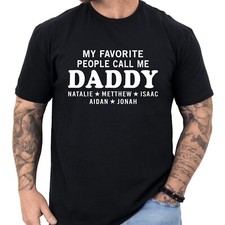 Mens Daddy T Shirt Custom Personalized Fathers Day Birthday Gifts for Dad