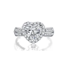 Sterling Silver 925 Plated Women's CZ HEART Eternity Wedding Band Ring Sizes 6-9