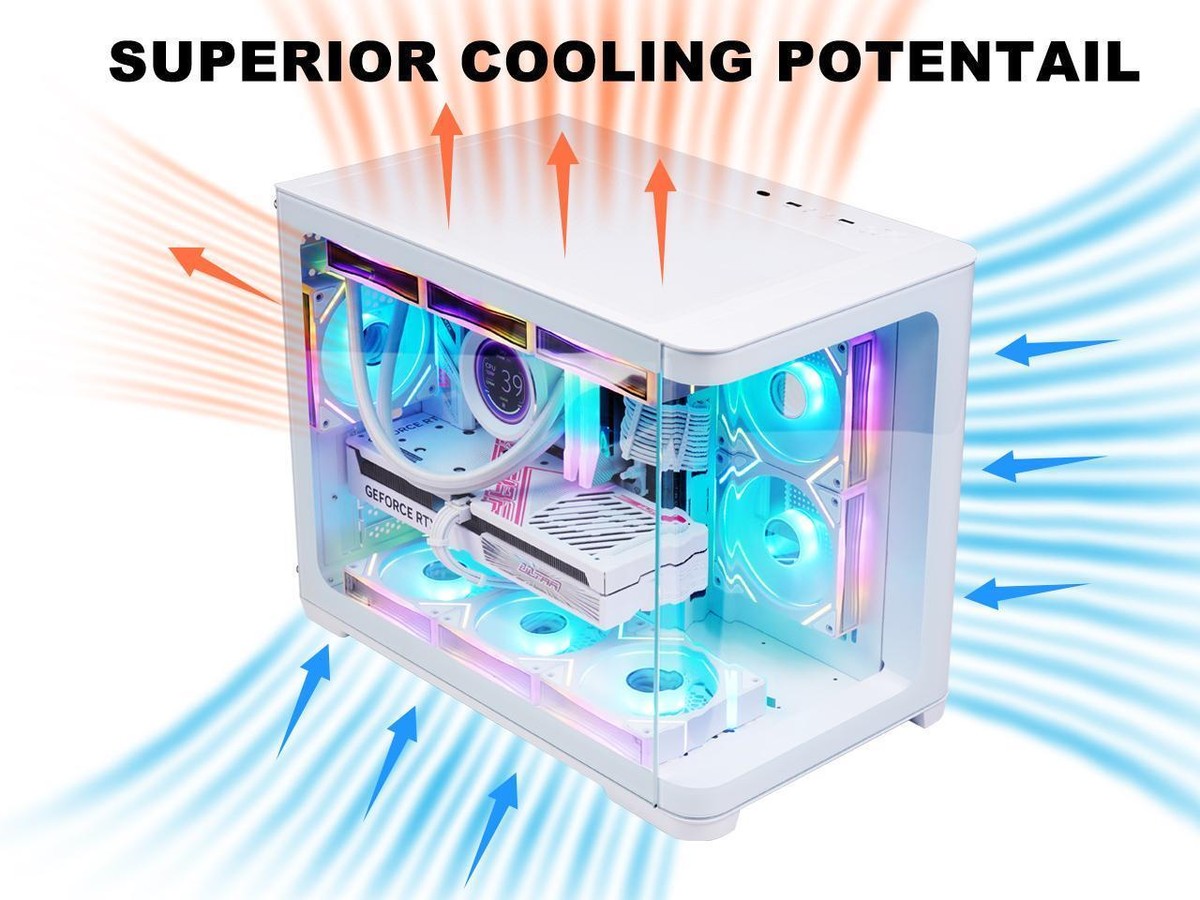 SAMA MATX Mid-Tower PC Case High-Airflow Toolless Panels