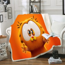 3D Print Blanket Throw Bed Soft Warm Fleece Single Double Cartoon Small Garfield