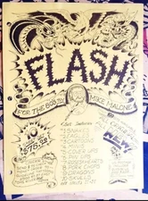 original mike rollo malone hardy 1980s vintage tattoo mr. flash card flyer ~9x11