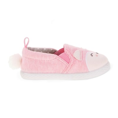 Walmart Brand Infant Toddler Canvas Slip On Shoes Pink Fox Size