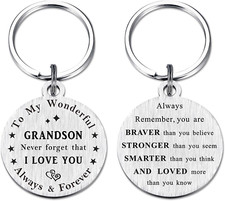 To My Grandson Keychain, Grandson Graduation Gifts, Grandson Gifts from Grandma,