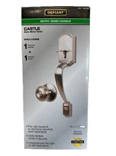 Defiant Castle Entry Door Handle and Knob Set Satin Nickel  1007 769 032