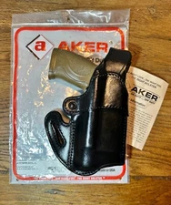 Aker® Leather 167 Nightguard™ RH Leather Belt OWB Holster, S&W M&P 9/40 + LIGHT