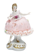 Irish Dresden MULLER VOLKSTEDT "Georgina" Ireland Lace Porcelain Dancer Figurine