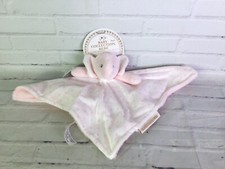Blankets and Beyond Elephant Pink White Baby Security Blanket Lovey Plush Stars