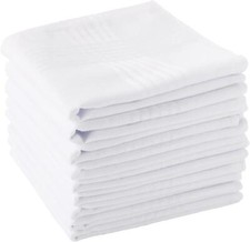 Scotamalone Men's Handkerchiefs 100 Soft Cotton White Hankie Hankerchieves