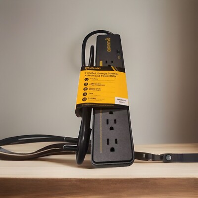 (LOT OF 2) PLUGLOAD - 7 OUTLET Energy Saving Surge Protector POWER STRIPS NEW!