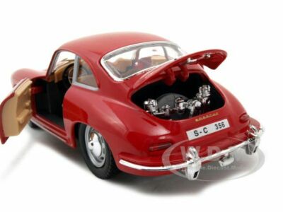 1961 PORSCHE 356 B COUPE RED 1/24 DIECAST MODEL CAR BY BBURAGO