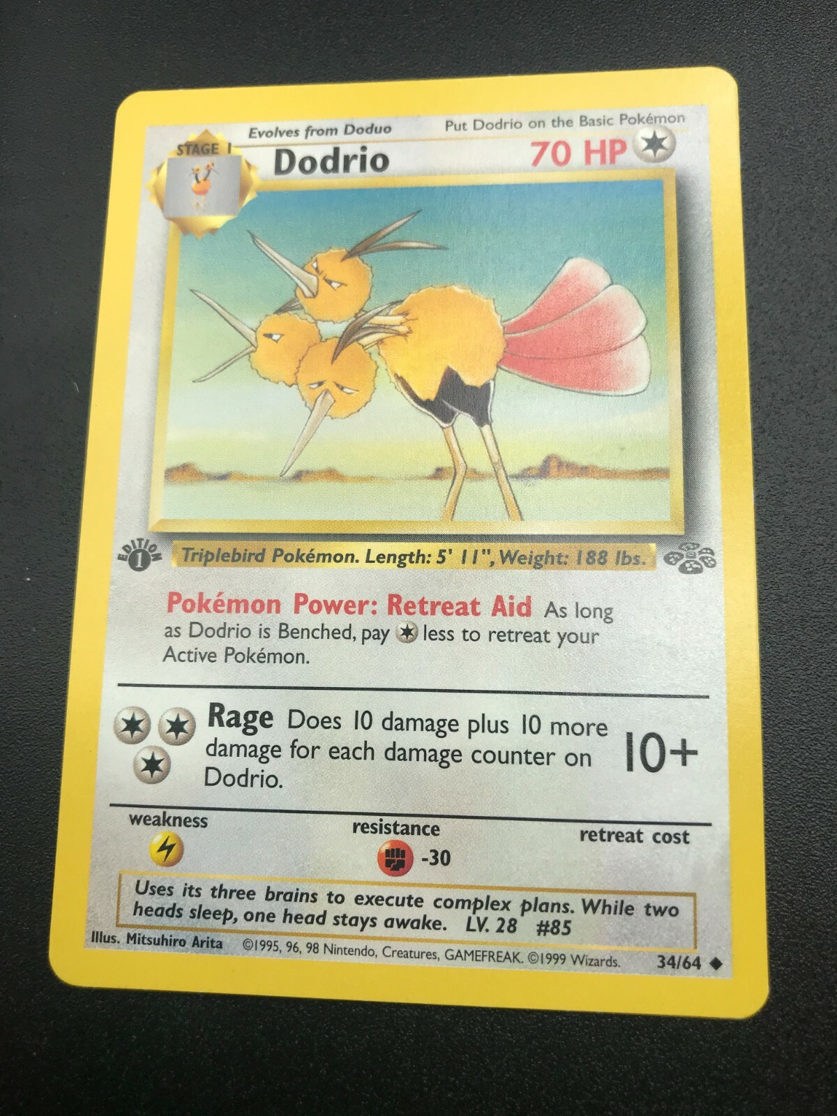 Dodrio 1st Edition 34/64 Jungle Uncommon Pokemon Vintage Card WOTC NM 1999