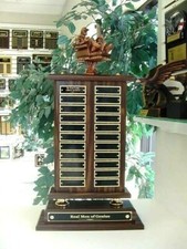 FANTASY BASEBALL TROPHY PERPETUAL ARMCHAIR AWARD 22 YEARS 25 INCHES TALL 