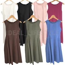 UNIQLO Ultra Stretch Dress S-3XL Sleeveless Quick-Dry Fit & Flare 474063 NWT