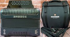 Hohner Corona C-II Redesigned Green/Gold GCF Sol Button Accordion German Made