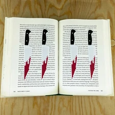 Bloody Knife Murder Weapon Bookmarks | Set of 4 Die Cut Knife-Shaped | Halloween