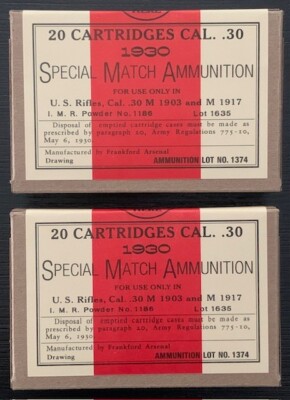 FRANKFORD ARSENAL CAL. .30 1930 SPECIAL MATCH NEW REPLICA 20 ROUND