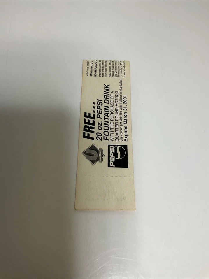 Big Ten Juego 4 Penn State vs Illinois 21/10/2000 Boletos Beaver Stadium Foto 4 de 4