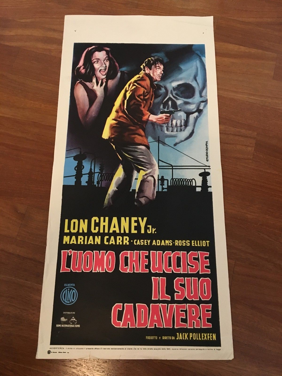 Locandina originale film L'uomo che uccise il suo cadavere (1956) - Regia di Jack Pollexfen