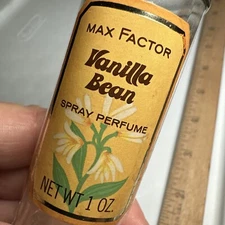 "Vanilla Bean" by Max Factor Very Rare Perfume Empty Bottle -Still Has The Smell