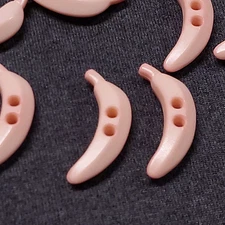 Vtg Dill Buttons 27 ct. 25mm / 1"  PINK BANANAS Plastic Fruit Children Sewing