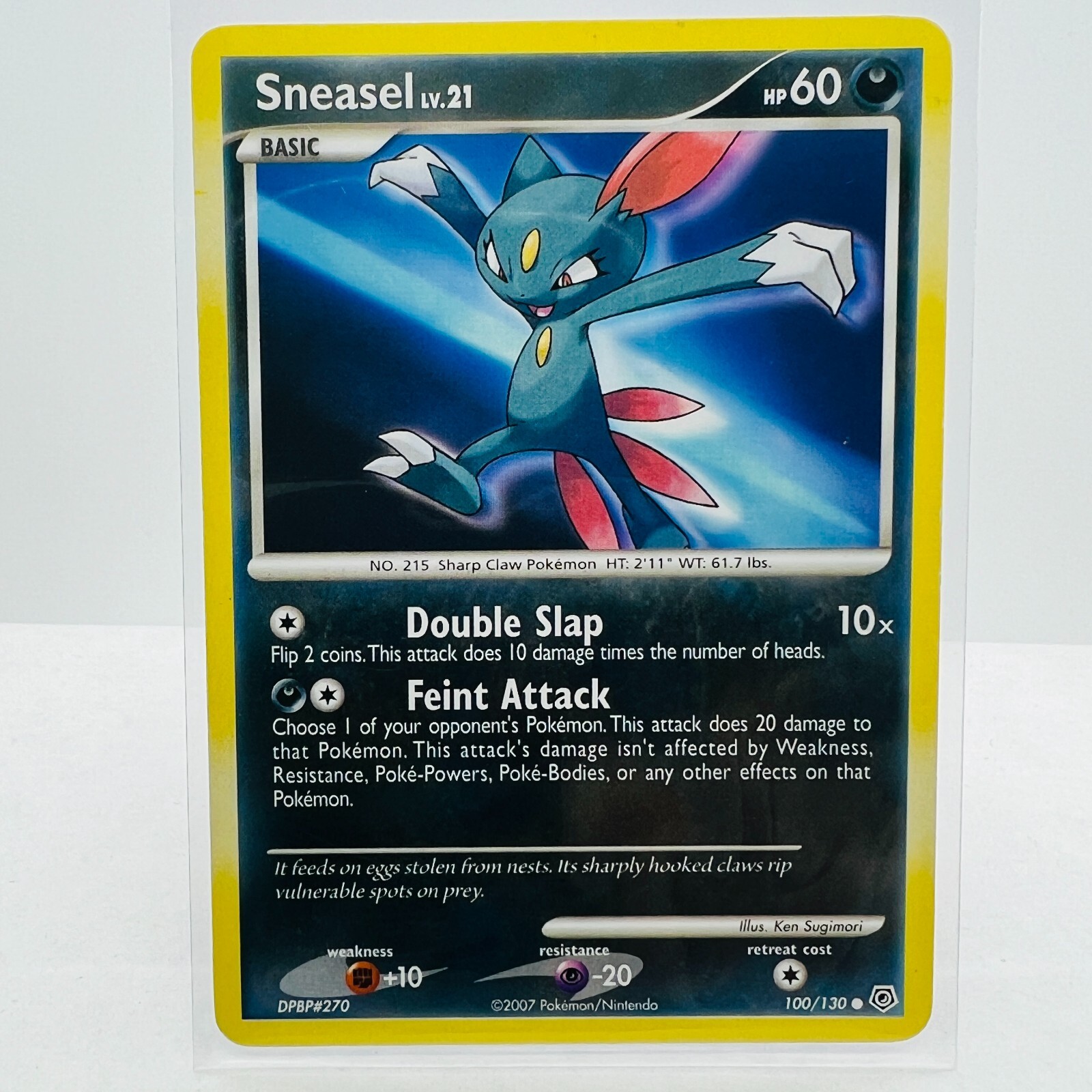 Pokémon Sneasel LV.21 100/130 Diamond & Pearl 2007 Pokemon Common Card LP-EX