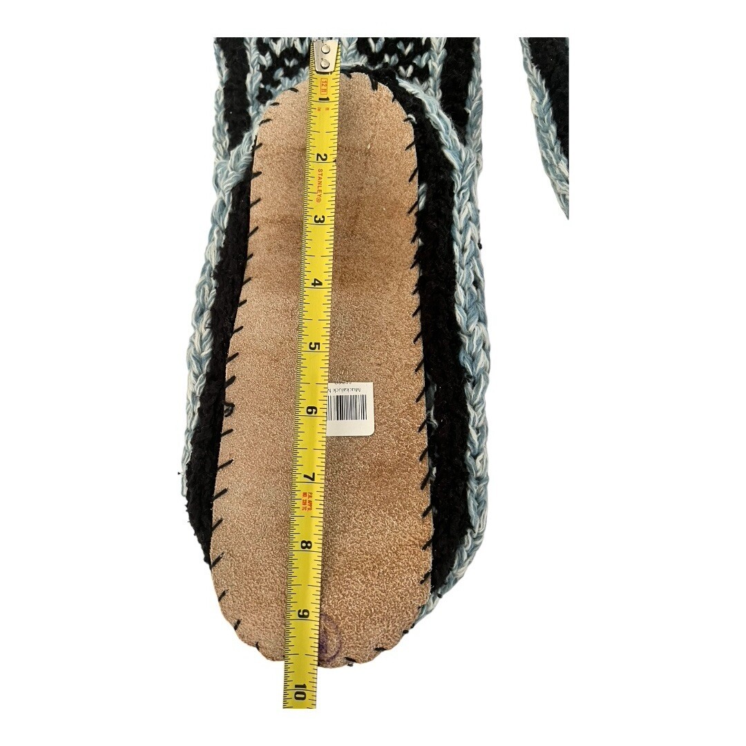 SAOLA Pantofola inferiore MukLuks media in pelle calzino lana morbida inverno accogliente suola 10"" nuova