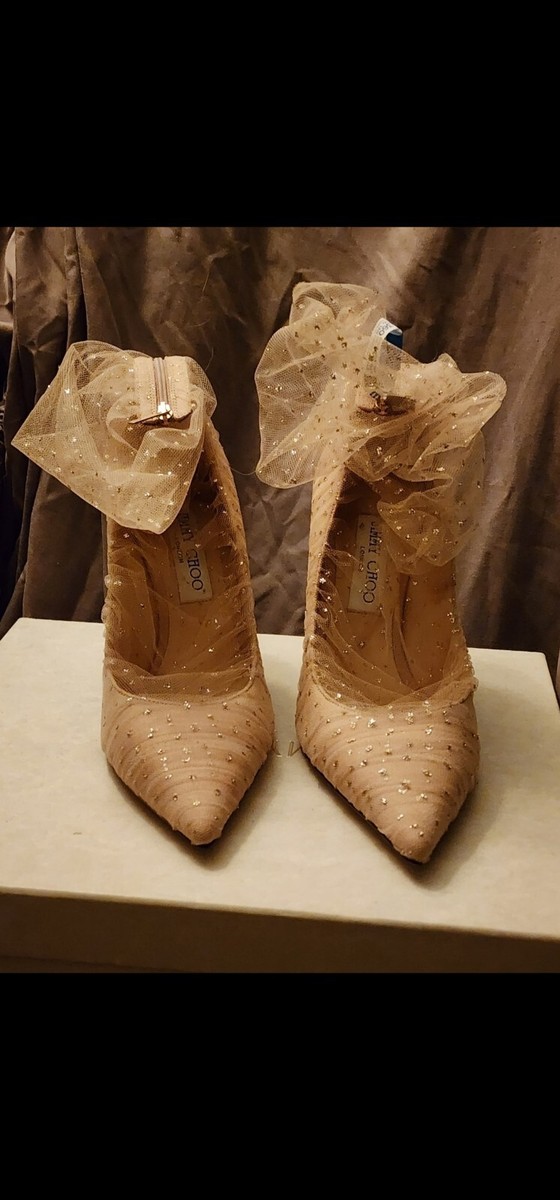 Jimmy Choo Lavish 100 Ballet pink/glitter tulle pumps Euro Jimmy Choo Lavish 100 Ballet pink/glitter tulle pumps Euro