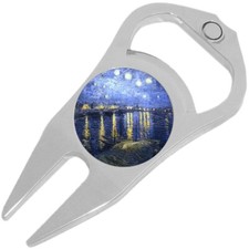 Van Gogh Painting Art Golf Ball Marker Divot Repair Tool Bottle Opener