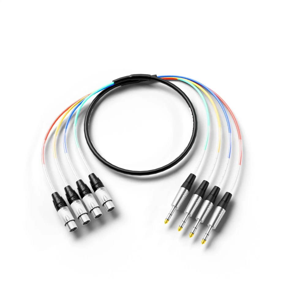 proreck Snake Cable 4-Channel 6ft Shielded Audio Cable 1/4'' TRS to XLR Female - Image 2 of 4