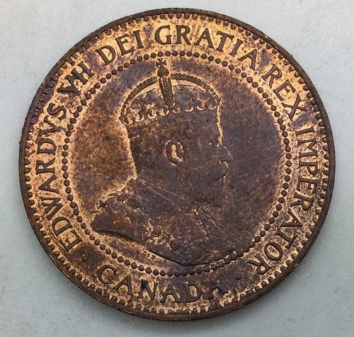 Canada 1906 Edward VII Large Cent Nice Coin Lustrous Red Brown Nice Colour - Picture 2 of 4