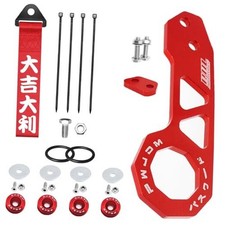 Rear Tow Towing Hook for Universal Car Auto Trailer Ring, Bumper Quick Red