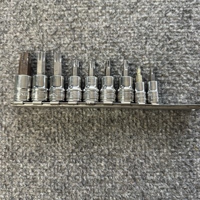 Snap-On Tools FTX Series 3/8  Drive Torx Bits Sockets Tamper Resistant -Set Of 9