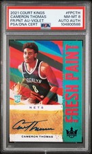 2021 Court Kings Fresh Paint - Cam Thomas - /49 Rookie Violet Auto PSA 8
