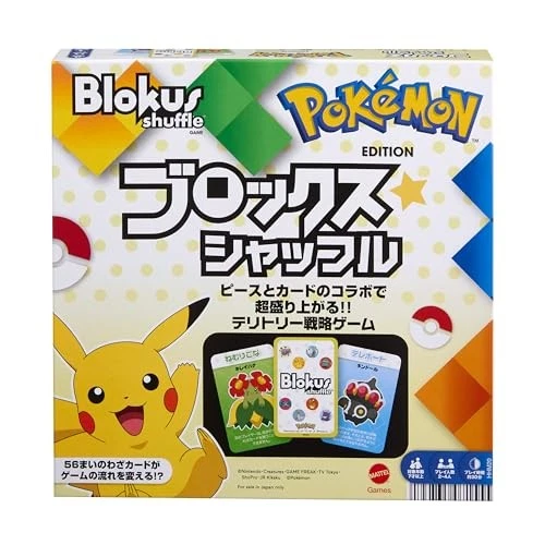 Mattel Games Blokus Shuffle Pokémon Edition Board Game, Educational Game for 2-