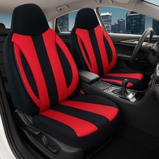 2x Sitzbezüge passend für Audi A4 B8 (Schwarz-Rot) | Vorne | Pilot-Style ZENO502