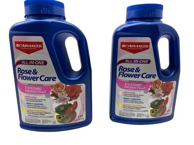 BIOADVANCED 4 Lb All-In-One Rose and Flower Care Granules Lot of 2 New