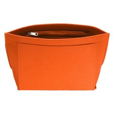 Purse Organizer Insert, Medium Felt Handbag Organizer with Zipper, Orange