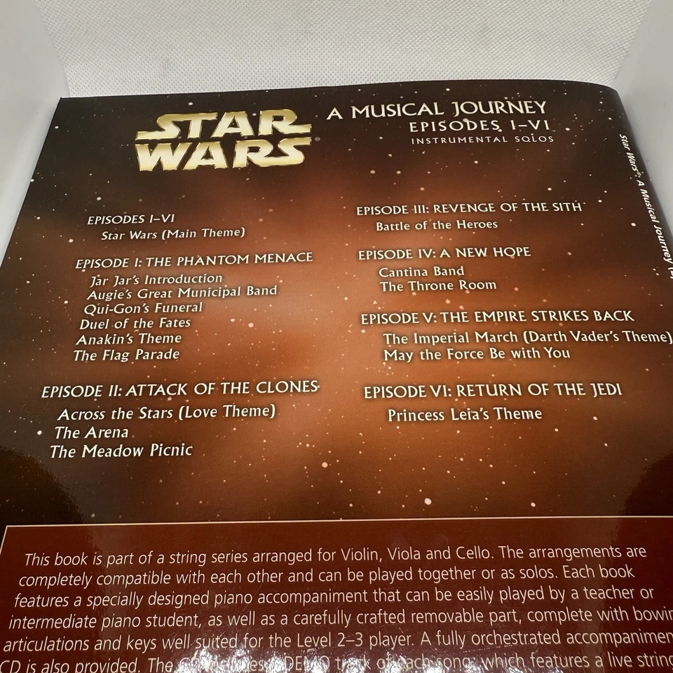 Cello (Piano) Book by John Williams Music From Star Wars Episodes I-VI Plus CD - Image 4 of 4
