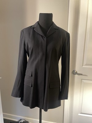 MaxMara Black Virgin Wool Blazer Jacket IT 38 US 6 Made in Italy Tailored Luxury