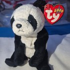 Ty Beanie Babies Panda Mini Plush Stuffed Animal Retired 2000 Black White — photo 1