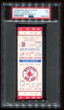 1986 Apr 29th Ticket Roger Clemens PSA 7 NM 20 Strike Outs Fenway Park Box Seat