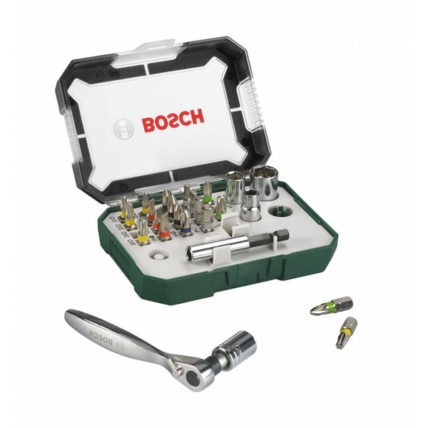 Bosch 12X Schrauberbit- Und Ratschen-Set 26-Tlg. Hochwertig-image