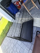 36 in Steel Folding Dog Cage Single Door Wire with Plastic Tray Large Size