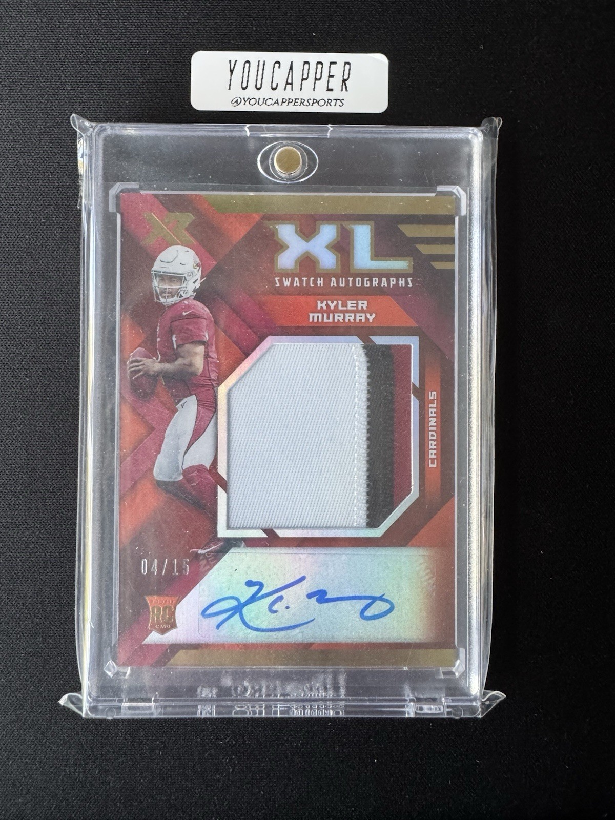 2019 Panini XR - Rookie XL Swatch Auto Kyler Murray #RXL-1 Orange /15 (RC)
