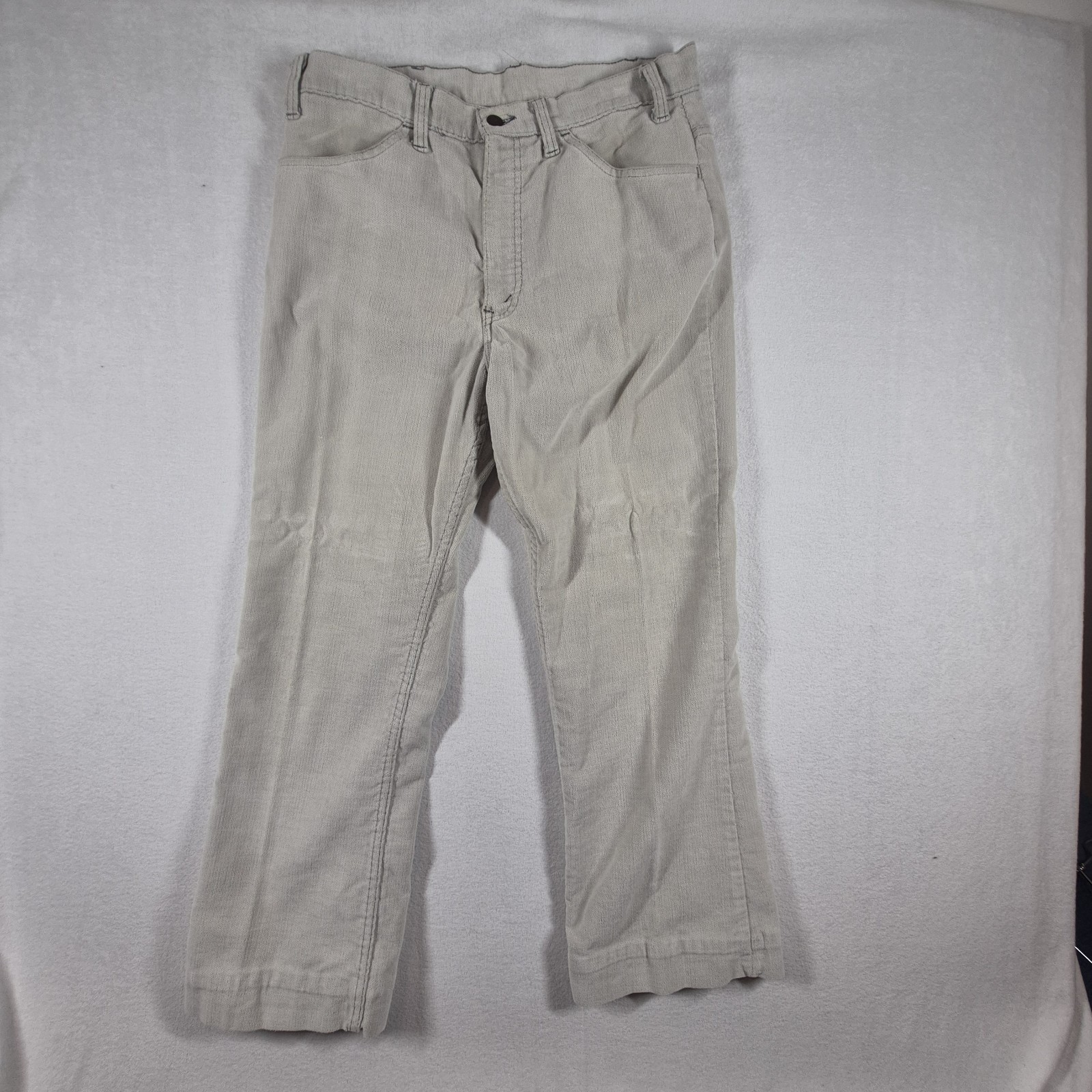 Vintage Levis 517 Corduroy Pants Mens 34x30 Cream Off White Bootcut USA 1982