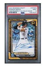 2024 Bowman Draft Konnor Griffin 1st Chrome Prospect Auto Gold Wave 33/50 PSA 9