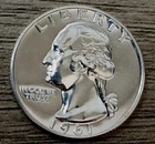 1961-P Proof 90% Silver Washington Quarter ~ Free Shipping! #2