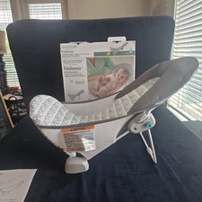 Summer Foldaway Baby Bather 2-Position Infant Bath Seat 0-6M Gray