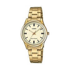 Casio Women  s Gold Analog Watch with Champagne Dial - LTP-V005G-9AUDF